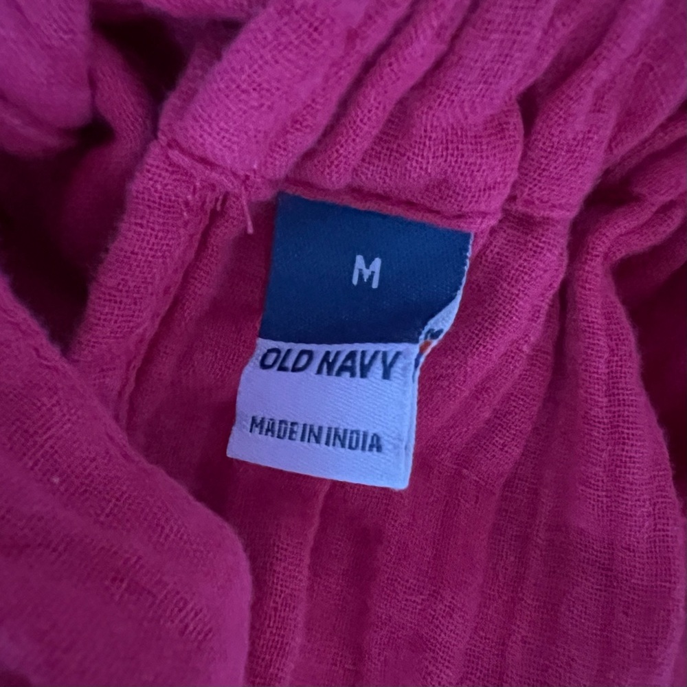 Old Navy M Bright Pink Shirred Sleeveless Midi Dress - Picture 5 of 6